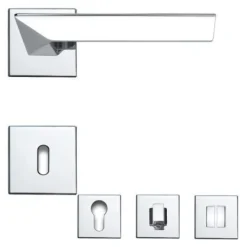 Linea Cali Trio Zincral Türdrücker Rosettengarnitur chrom Türgriff