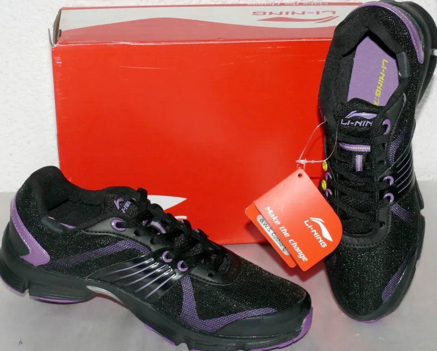 LiNING D554 A.W.S Cushio Mesh Sport Schuhe Fitness Sneaker 36 41 BLK Violett