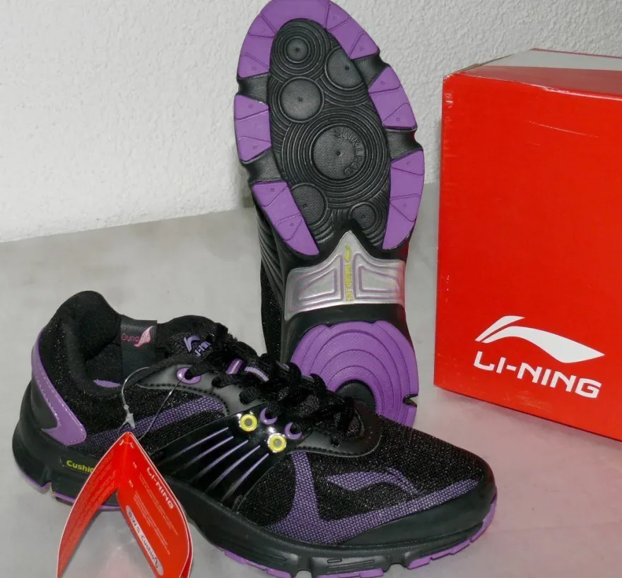 LiNING D554 A.W.S Cushio Mesh Sport Schuhe Fitness Sneaker 36 41 BLK Violett