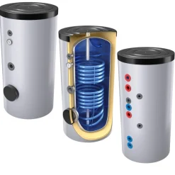 400 Liter Solar- Warmwasserspeicher mit 2 Wärmetauschern inkl. Isolierung und Versand