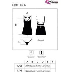 Livco Corsetti Fashion Chemise mit Tanga Krolina LC 90734 Schwarz