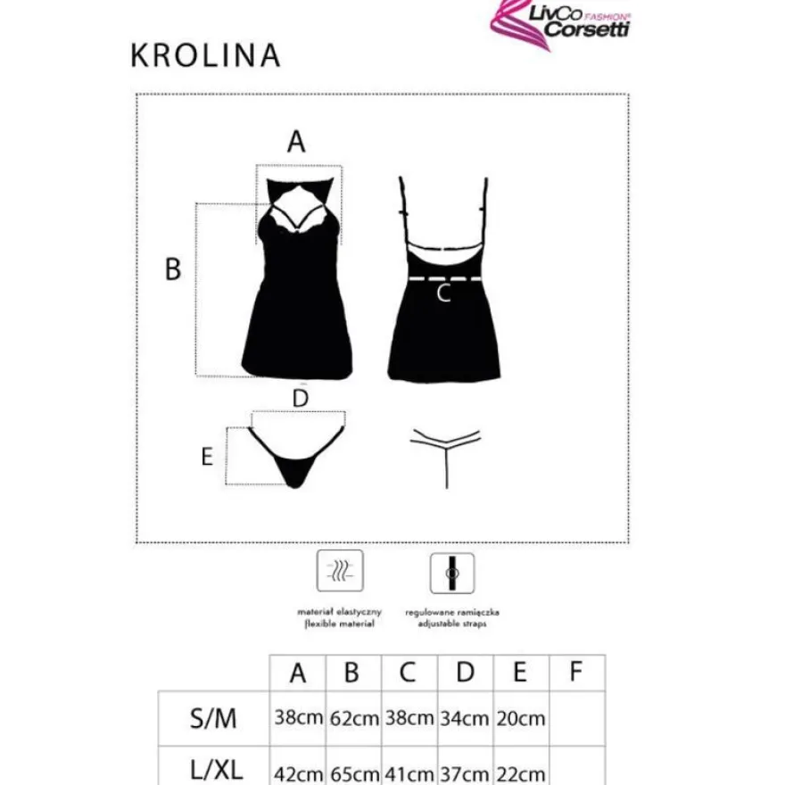 Livco Corsetti Fashion Chemise mit Tanga Krolina LC 90734 Schwarz
