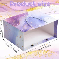 Livdouyu 8 Stück Geschenktaschen, Marmoriertes Design, 25x20x12.5cm, Perfekt