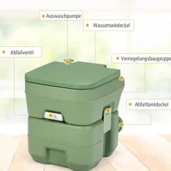 20L + 12L Campingtoilette abnehmbarem Abwassertank Campingklo tragbar Reisetoilette