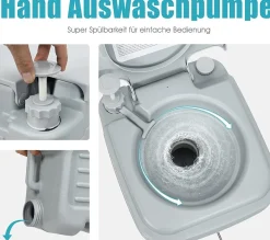 20L + 12L Campingtoilette abnehmbarem Abwassertank Campingklo tragbar Reisetoilette