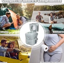 20L + 12L Campingtoilette abnehmbarem Abwassertank Campingklo tragbar Reisetoilette