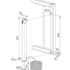 Locinox Elektrisch. Bolzen-Stangenriegel Electradrop-R (mit Akku)
