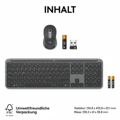 Logitech MK950 for Business Tastatur-Maus-Set kabellos grafit