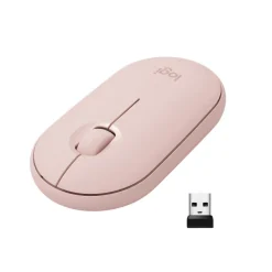 Logitech M350 PEBBLE Wireless Maus Rosa