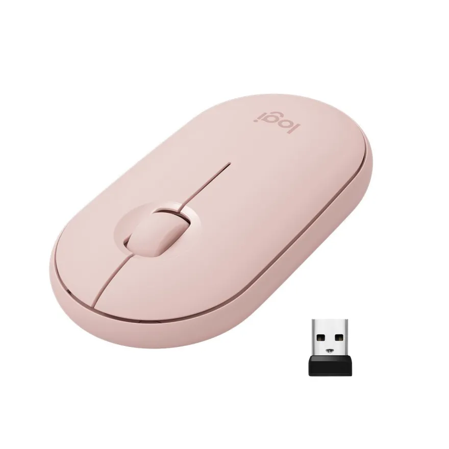 Logitech M350 PEBBLE Wireless Maus Rosa