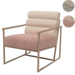 Lounge-Sessel HWC-O38, Cocktail-/Polstersessel, Stoff/Textil (420 g/m²) Metall