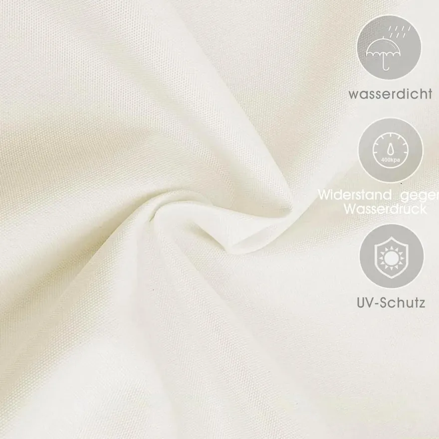 LOVE STORY Sonnensegel Dreieckig 3x3x3m Cremeweiß - Wasserdicht, 95% UV-Schutz