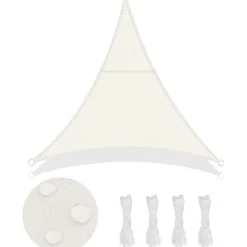 LOVE STORY Sonnensegel Dreieckig 3x3x3m Cremeweiß - Wasserdicht, 95% UV-Schutz