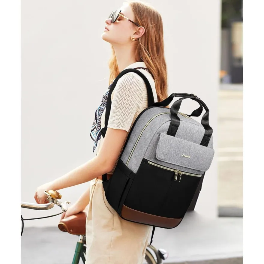 Lovevook Rucksack Damen 15,6 Zoll Laptopfach & USB Ladeanschluss, Wasserdicht