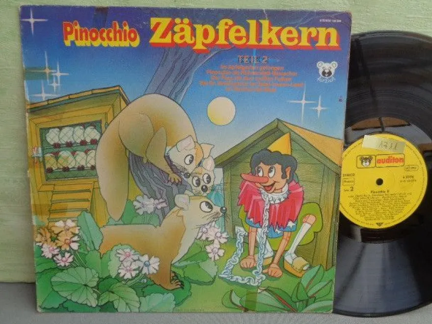 LP auditon Pinocchio Zäpfelkern Geburt Apfelgarten 1 + 2 Collodi Bierbaum Hörspiel