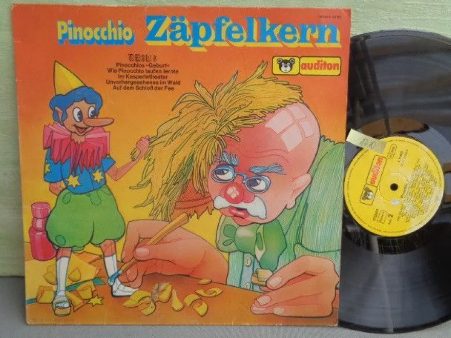 LP auditon Pinocchio Zäpfelkern Geburt Apfelgarten 1 + 2 Collodi Bierbaum Hörspiel