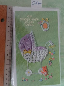 ältere Grußkarten freudiges Ereignis Baby Geburt / Gunkel West Germany