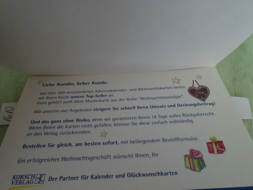 ältere Korsch mini Adventskalender Nicky Boehme Erika Design ua