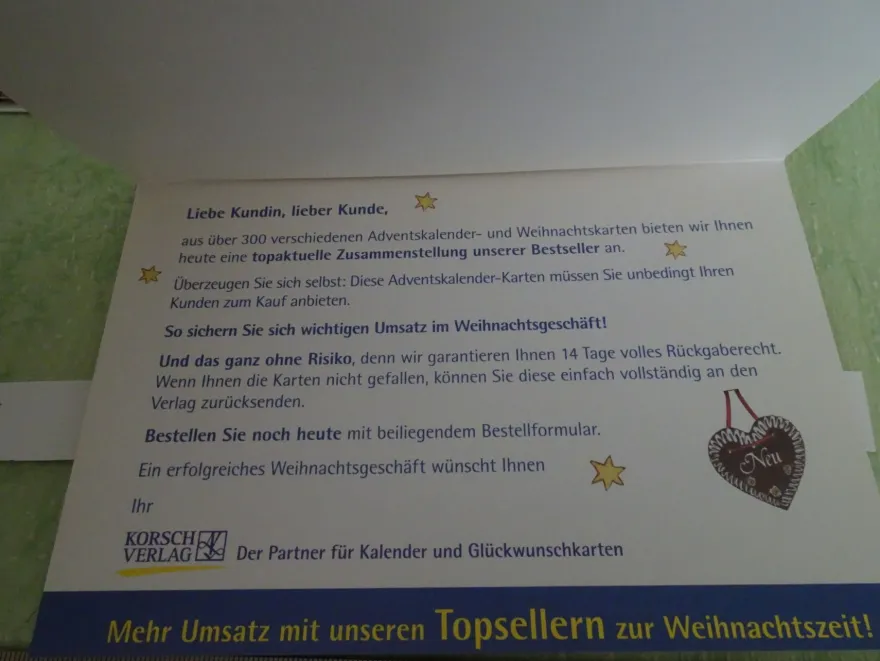 ältere Korsch mini Adventskalender Nicky Boehme Erika Design ua