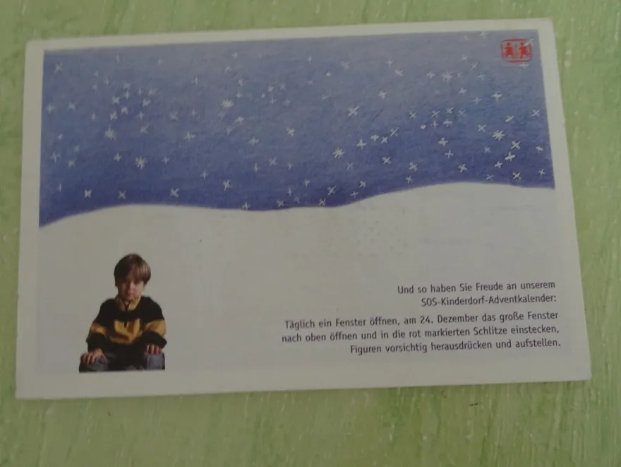 ältere SOS Kinderdörfer mini Adventskalender Postkarte Grußkarte Daniela Wittmann ua