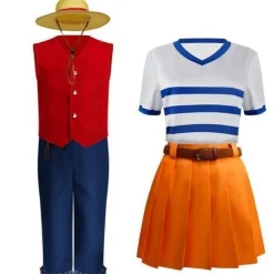 Luffy Cosplay Kostém One Piece Anime Set Kinder Halloween Outfit