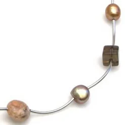 Luna-Pearls Collier mit Edelsteinen + Zuchtperlen