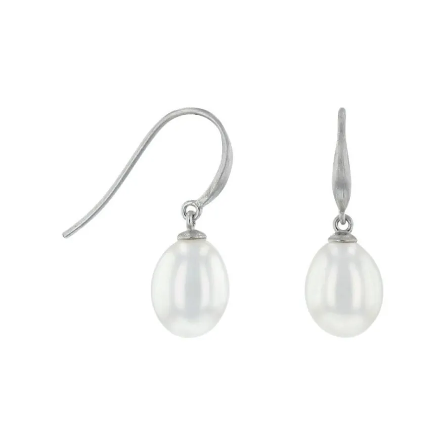 Luna-Pearls - HS1223 - Ohrhänger - 925 Silber rhodiniert - Süßwasser-Zuchtperle