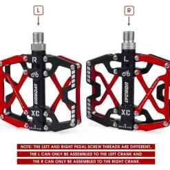 LYCAON Fahrradpedale MTB Pedal, CNC Aluminiumlegierung rutschfest, 3 Lager
