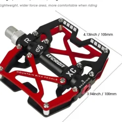 LYCAON Fahrradpedale MTB Pedal, CNC Aluminiumlegierung rutschfest, 3 Lager