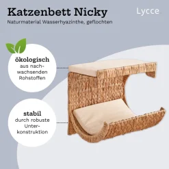 Lycce Katzenbett Wand | Kletterwand Katzen | Katzenmulde Wandmontage Nicky