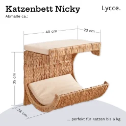 Lycce Katzenbett Wand | Kletterwand Katzen | Katzenmulde Wandmontage Nicky