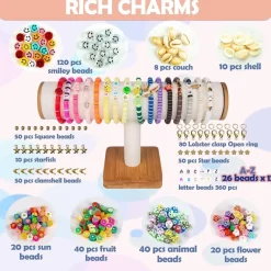 Lynnmos 7200+ Stück Polymer Clay Perlen Set 6mm für Armbänder