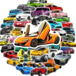 LYunMu Sportwagen Rennen Aufkleber Set, 50 Stück Niedliche Deko für Auto