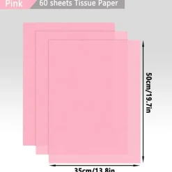 LZRinue 60 Blatt rosa Seidenpapier 35 x 50 cm - Vielseitiges Geschenkpapier für