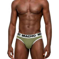 Macho Underwear Herren-Slip mit Push-up-Cup in Militärgrün