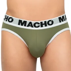 Macho Underwear Herren-Slip mit Push-up-Cup in Militärgrün