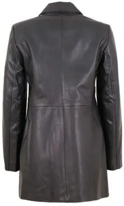 MADDOX - Damen Ledermantel Longjacke Lammnappa schwarz