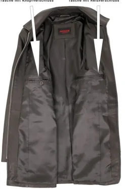 MADDOX - Damen Ledermantel Longjacke Lammnappa schwarz