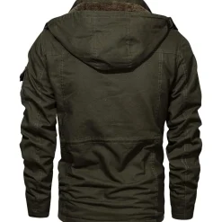 Magcomsen Herren Winterjacke Warm Gefüttert Fleece Winddicht mit Abnehmbarer