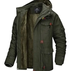 Magcomsen Herren Winterjacke Warm Gefüttert Fleece Winddicht mit Abnehmbarer