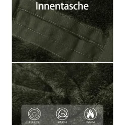 Magcomsen Herren Winterjacke Warm Gefüttert Fleece Winddicht mit Abnehmbarer