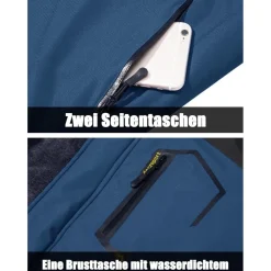 Magcomsen Herren Winter Skijacke mit Fleece Futter, Wasserdicht & Winddicht