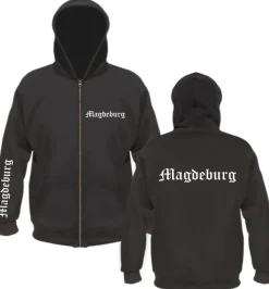 Magdeburg Kapuzenjacke - altdeutsch bedruckt - Sweatjacke Jacke Hoodie