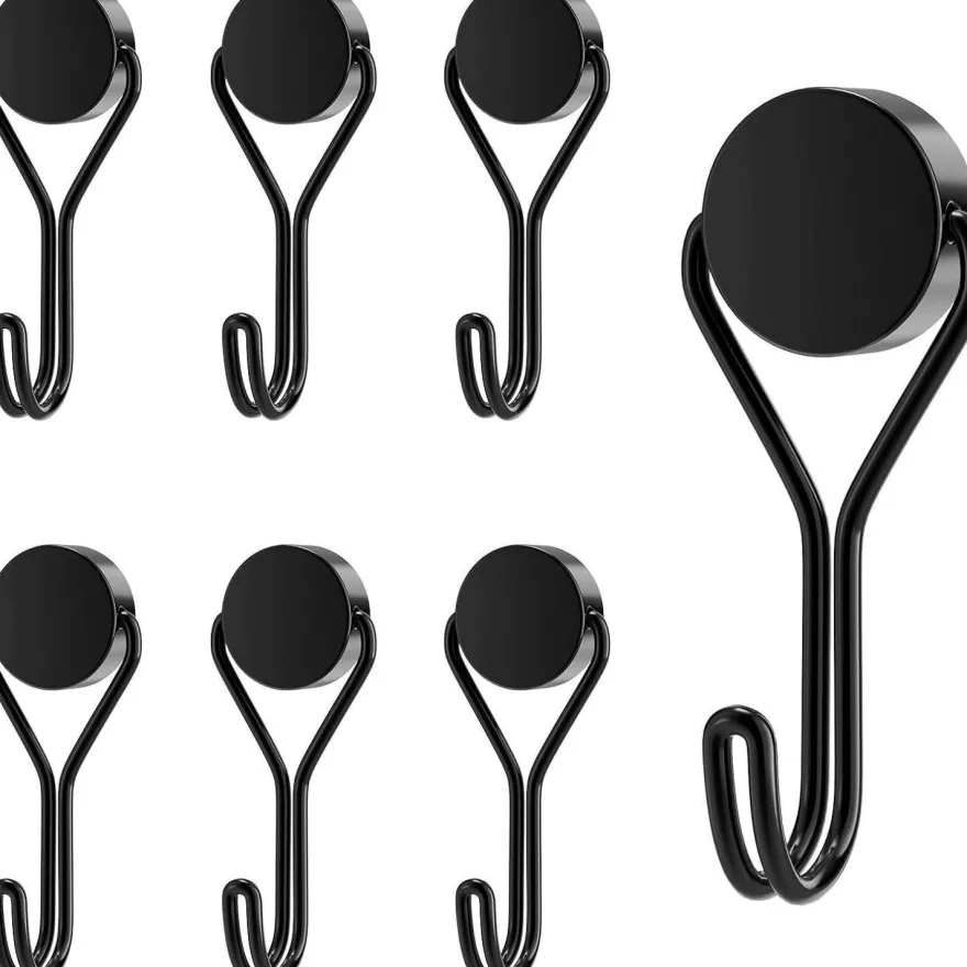 Magnethaken Schwarz Extra Stark für Küche Schlafzimmer Büro 6 Stück