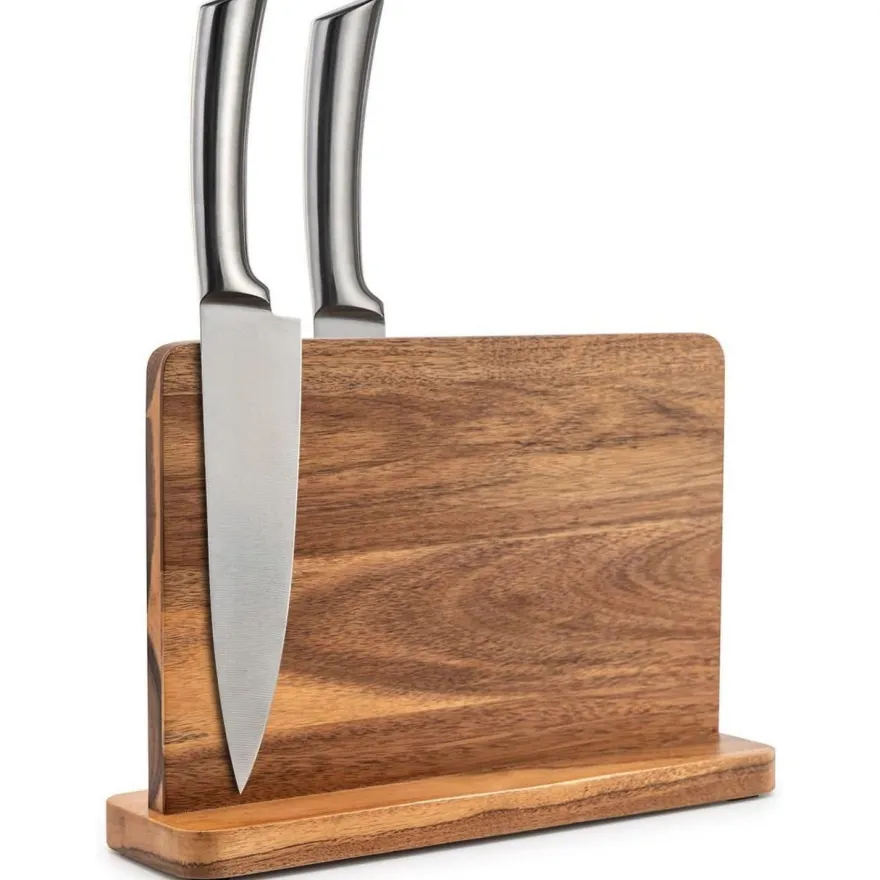 Magnetischer Messerblock Holz Doppelseitiger Messerhalter Organizer