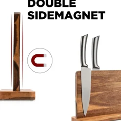 Magnetischer Messerblock Holz Doppelseitiger Messerhalter Organizer
