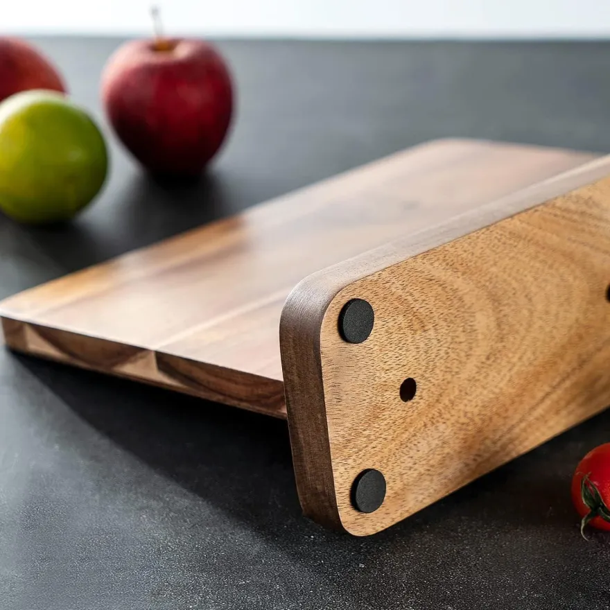 Magnetischer Messerblock Holz Doppelseitiger Messerhalter Organizer