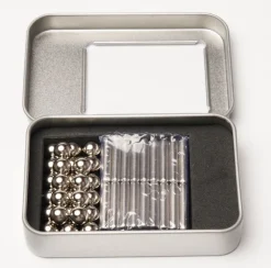 Magnetisches Konstruktionsset (36 Stangen, 27 Kugeln) - silber - Neocube 216 Magnet