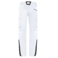 Malerhose Arbeitshose Hose Arbeitsbundhose weiß-grau IQONIC + Arbeitshandschuhe