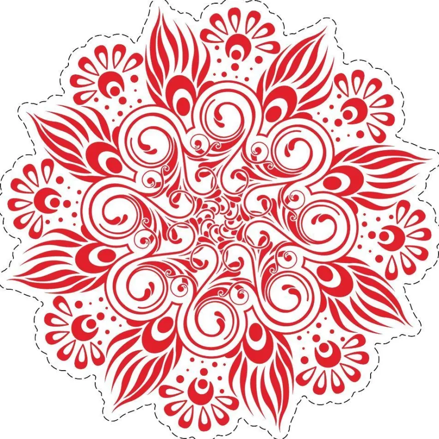 Mandala 30x30 cm Rot Aufkleber Wandsticker Autoaufkleber